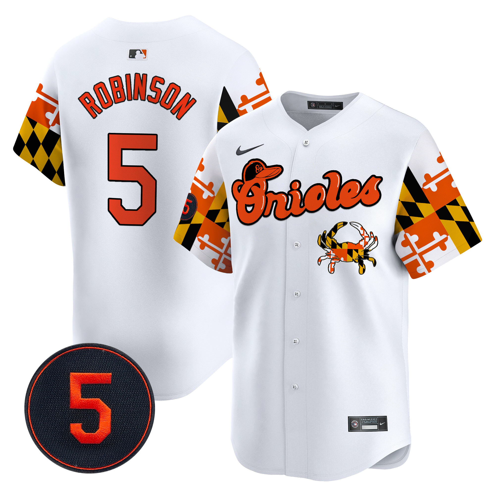 Men’s Baltimore Orioles Robinson Patch Vapor Premier Limited Jersey V7 - All Stitched - Image 10