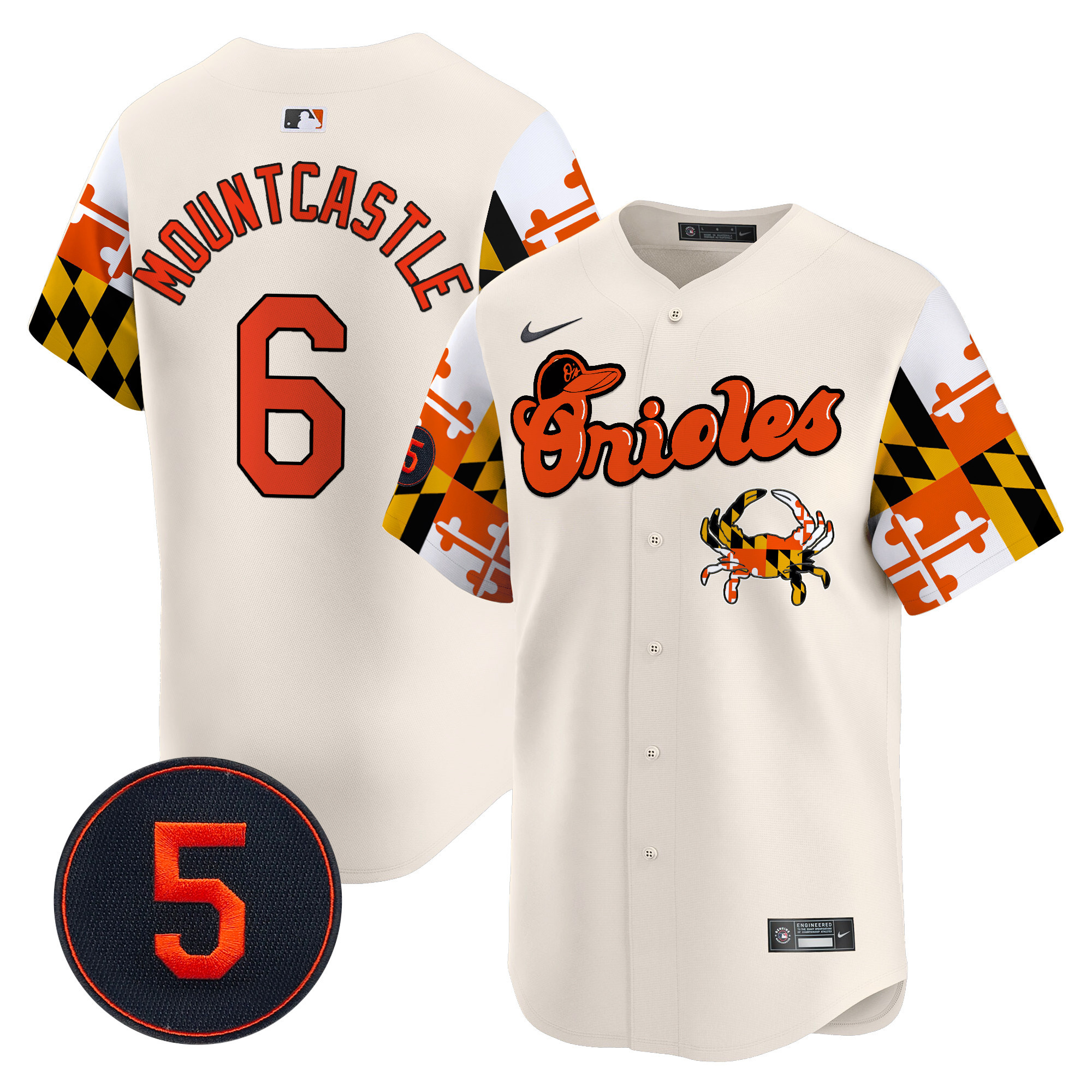 Men’s Baltimore Orioles Robinson Patch Vapor Premier Limited Jersey V7 - All Stitched - Image 3