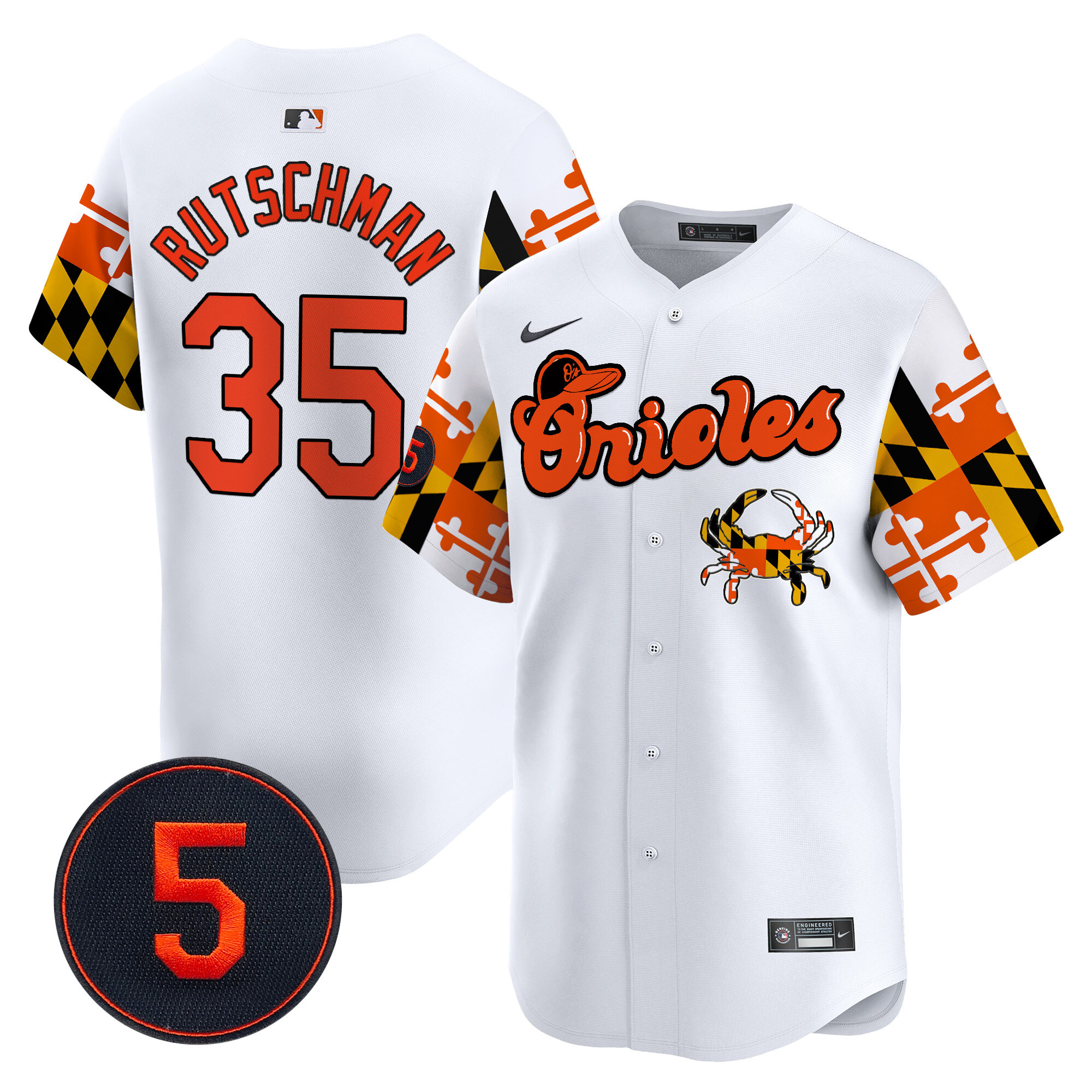 Men’s Baltimore Orioles Robinson Patch Vapor Premier Limited Jersey V7 - All Stitched - Image 9