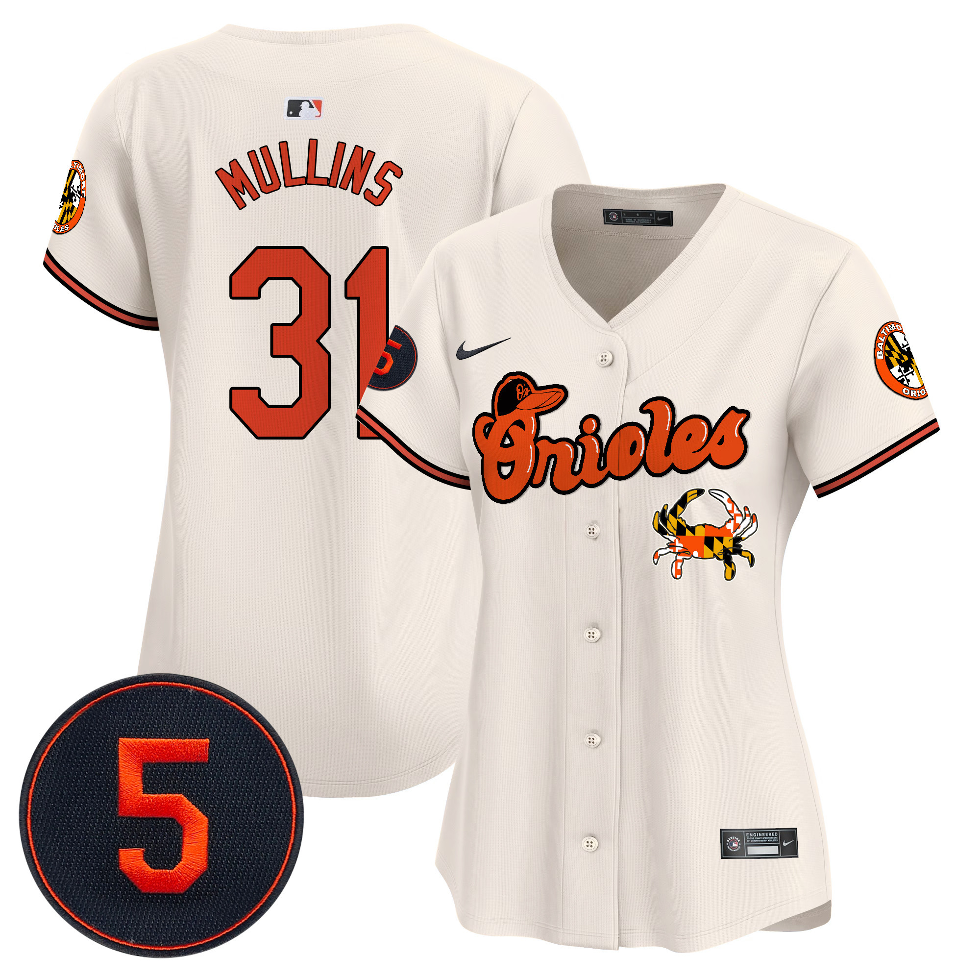 Women’s Baltimore Orioles Robinson Patch Vapor Premier Limited Jersey V6 - All Stitched - Image 4