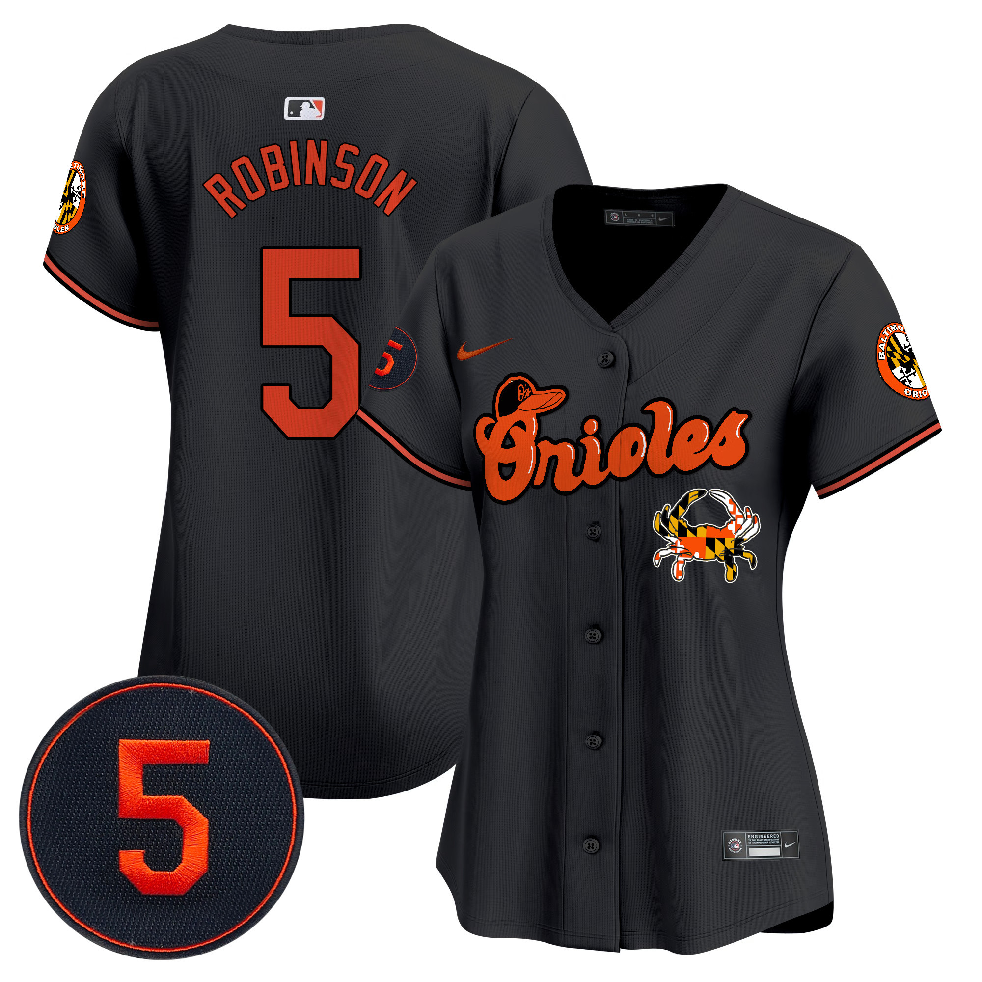 Women’s Baltimore Orioles Robinson Patch Vapor Premier Limited Jersey V6 - All Stitched - Image 18