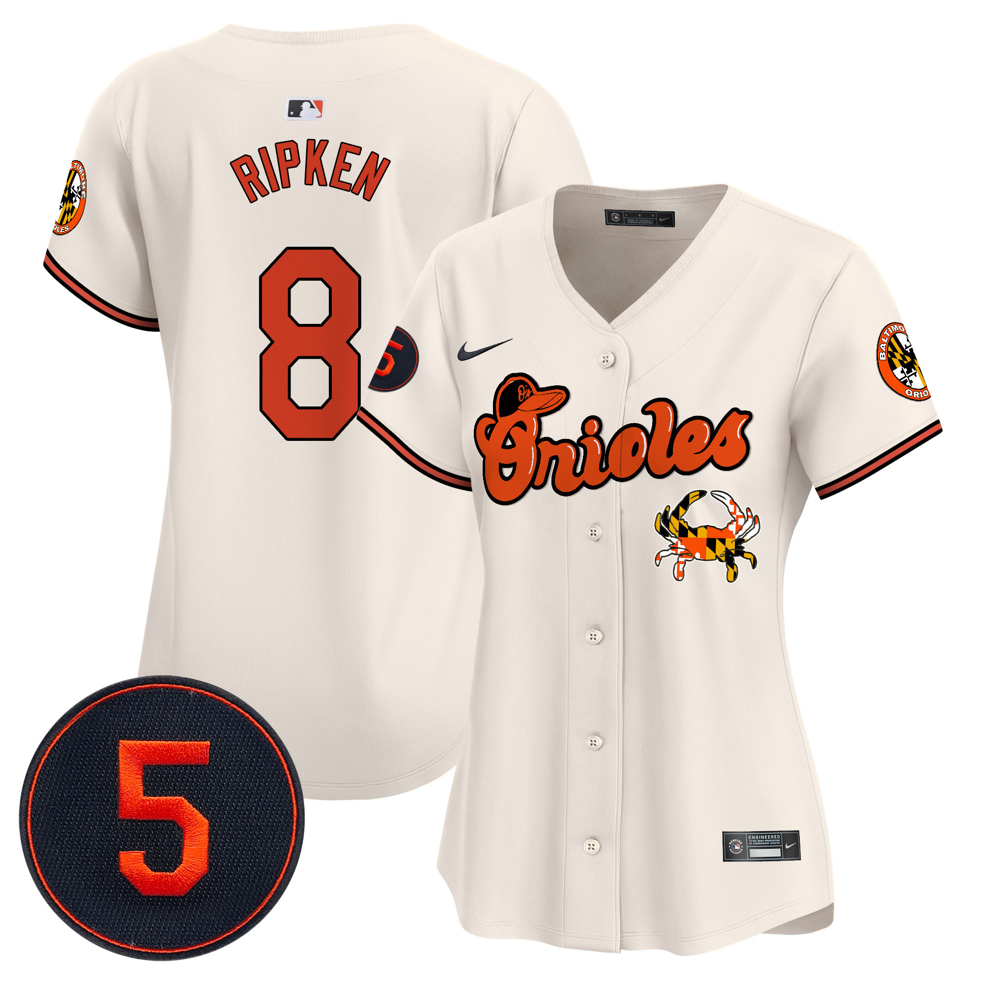 Women’s Baltimore Orioles Robinson Patch Vapor Premier Limited Jersey V6 - All Stitched - Image 6