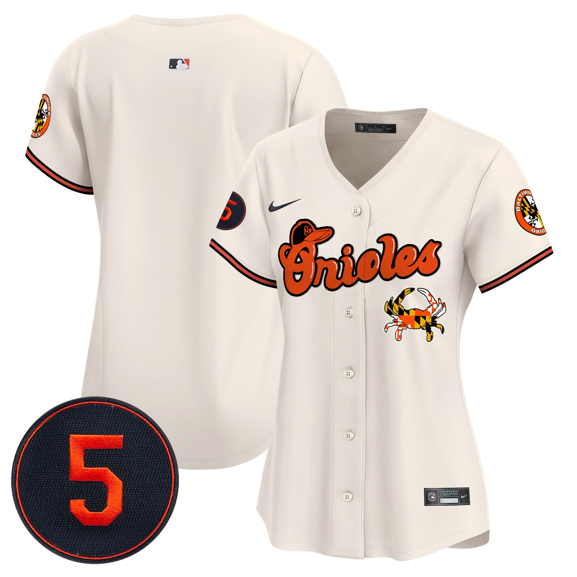 Women’s Baltimore Orioles Robinson Patch Vapor Premier Limited Jersey V6 - All Stitched - Image 8