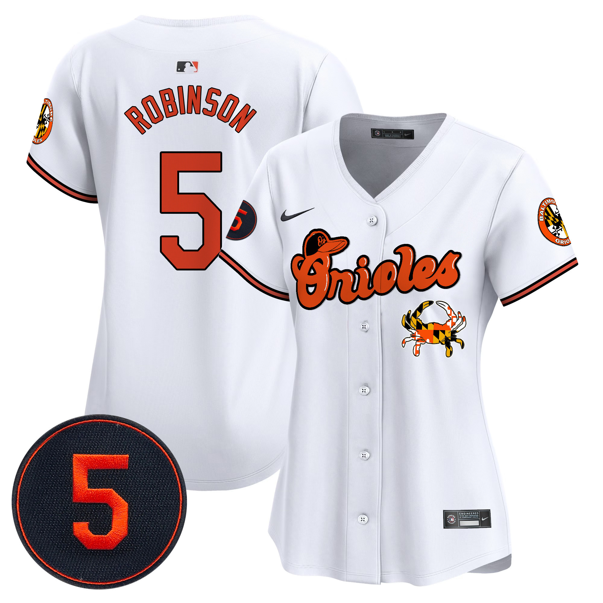 Women’s Baltimore Orioles Robinson Patch Vapor Premier Limited Jersey V6 - All Stitched - Image 10
