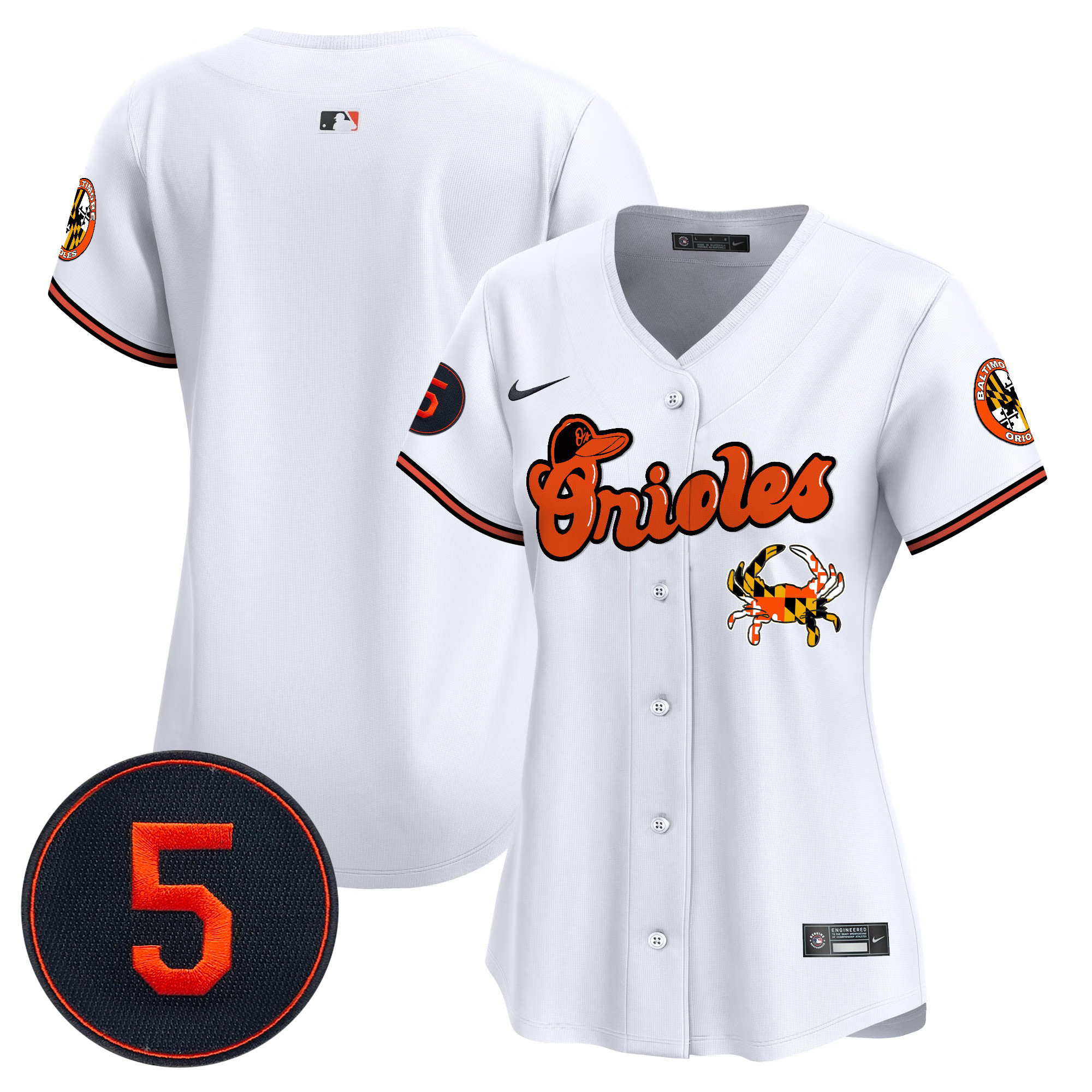 Women’s Baltimore Orioles Robinson Patch Vapor Premier Limited Jersey V6 - All Stitched - Image 16