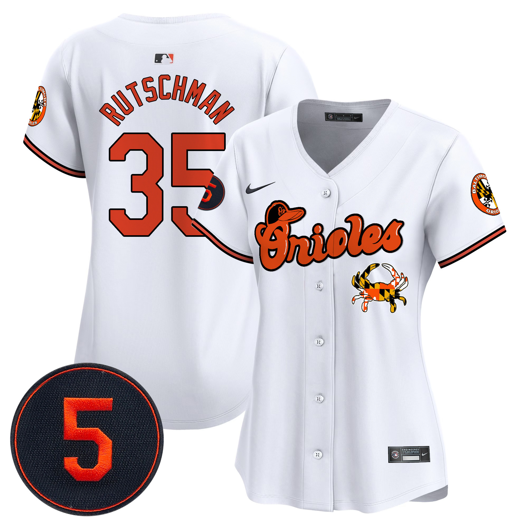 Women’s Baltimore Orioles Robinson Patch Vapor Premier Limited Jersey V6 - All Stitched - Image 9