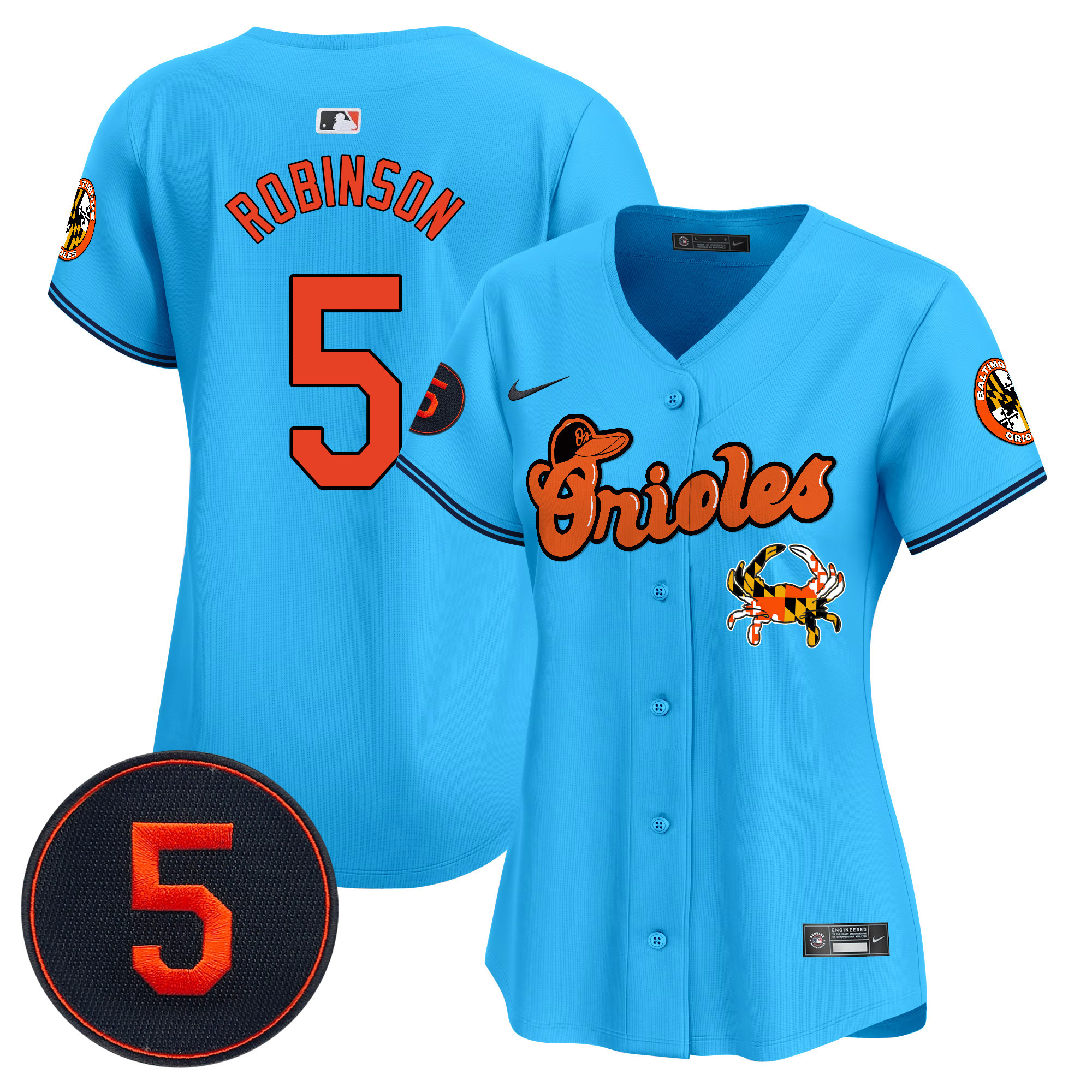 Women’s Baltimore Orioles Robinson Patch Vapor Premier Limited Jersey V6 - All Stitched - Image 34