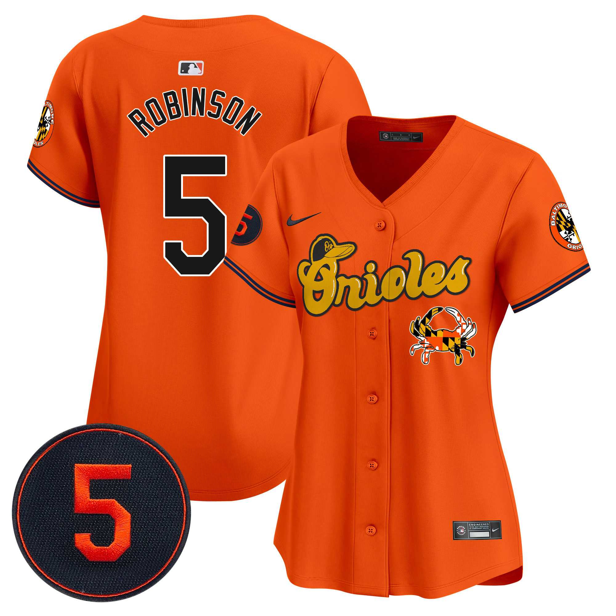 Women’s Baltimore Orioles Robinson Patch Vapor Premier Limited Jersey V6 - All Stitched - Image 26