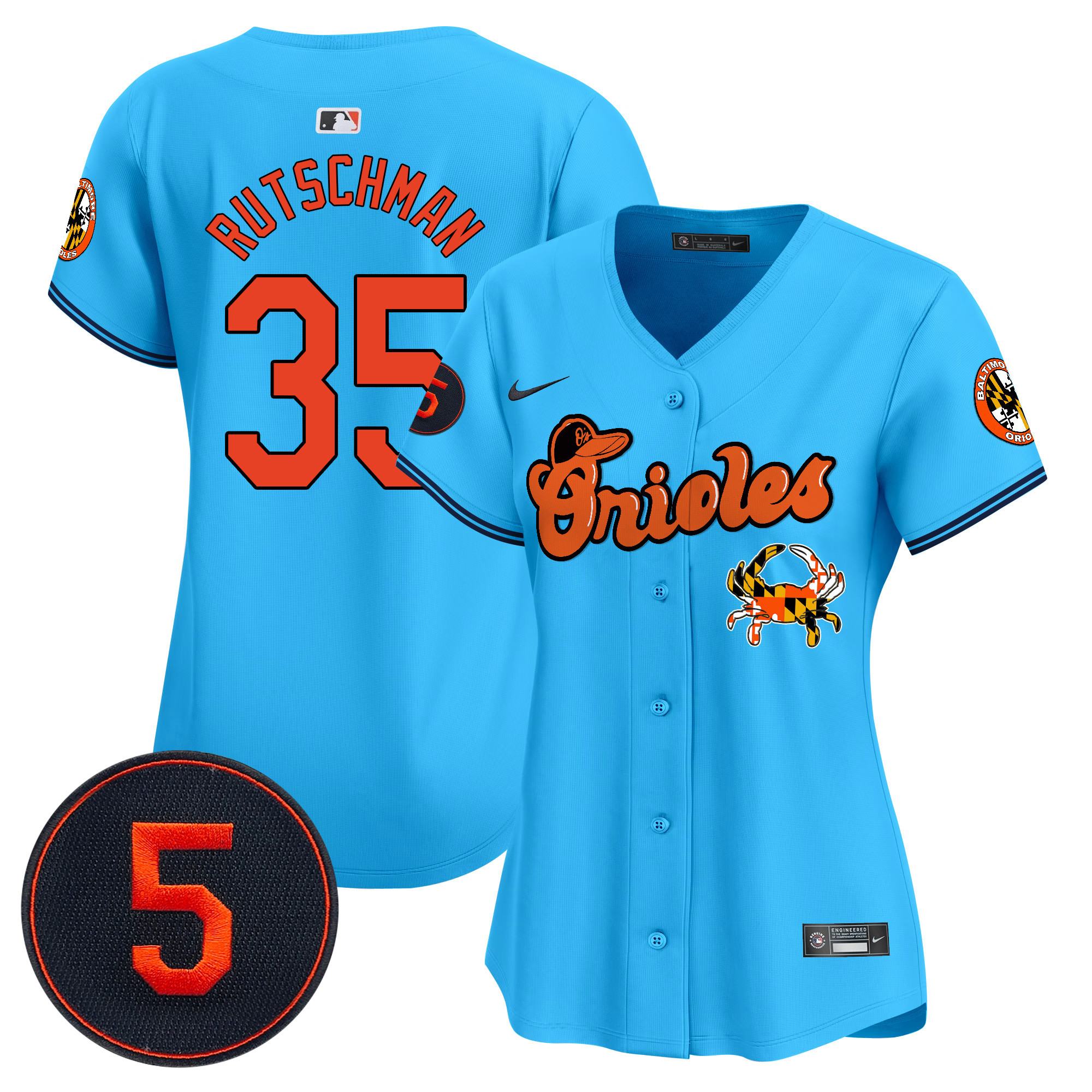 Women’s Baltimore Orioles Robinson Patch Vapor Premier Limited Jersey V6 - All Stitched - Image 33