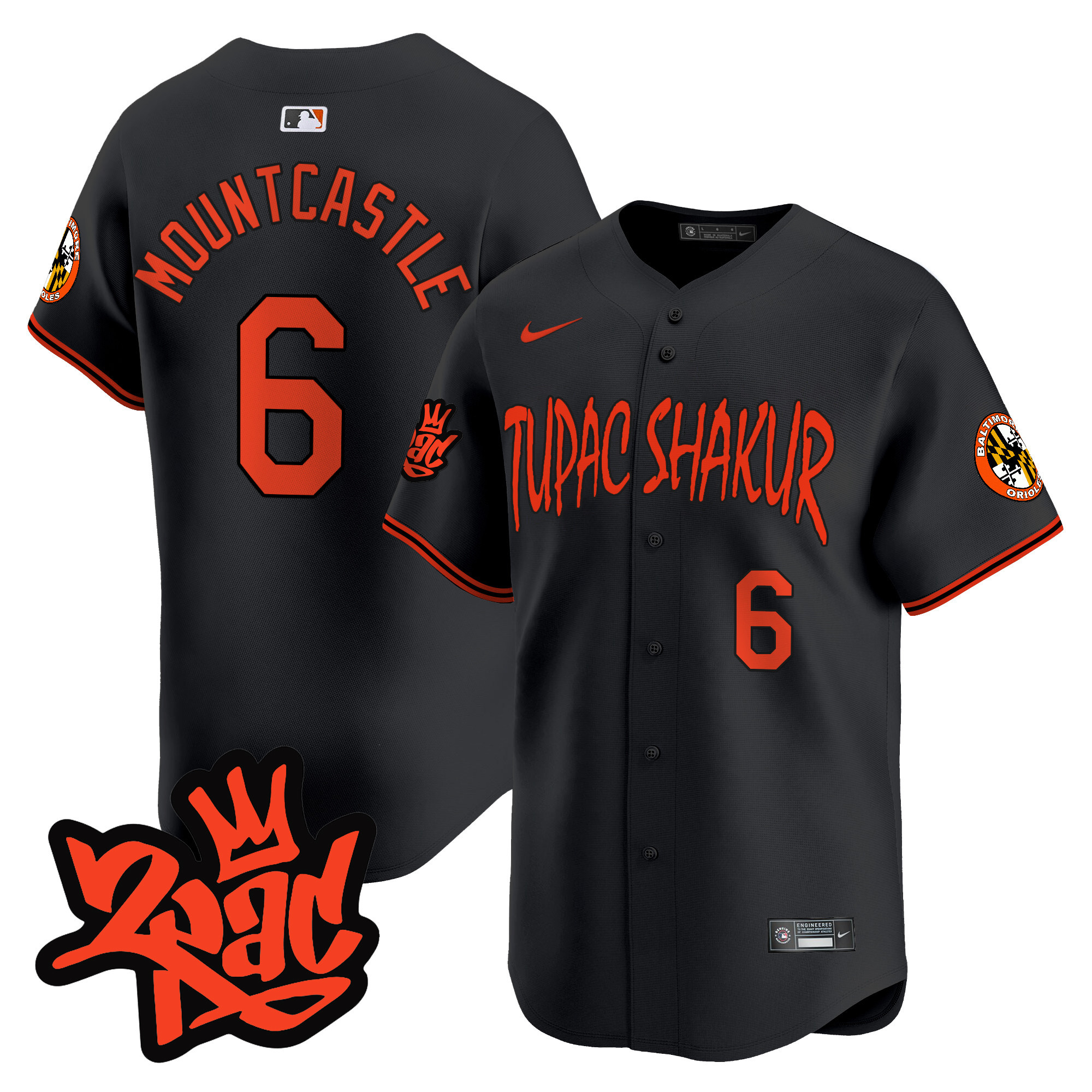 Men’s Baltimore Orioles Tupac Shakur Vapor Premier Limited Jersey - All Stitched - Image 31