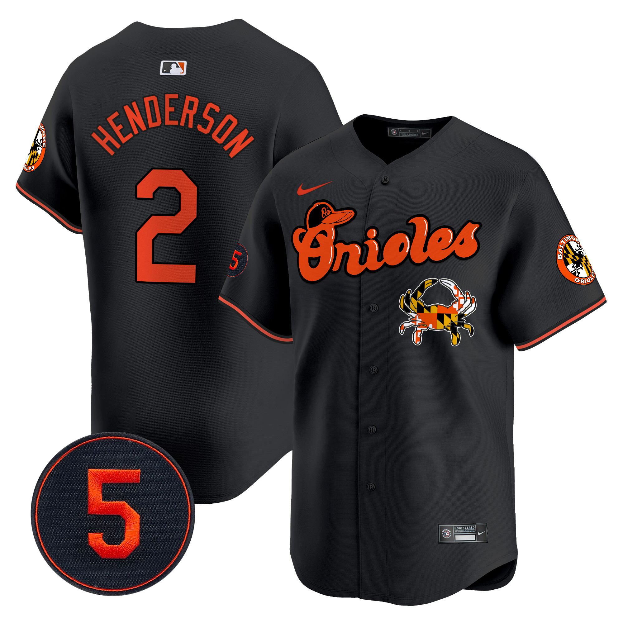 Men’s Baltimore Orioles Robinson Patch Vapor Premier Limited Jersey V6 - All Stitched - Image 25