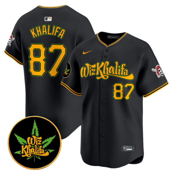 Men's Pittsburgh Pirates Wiz Khalifa Vapor Premier Limited Jersey - All Stitched - Image 8