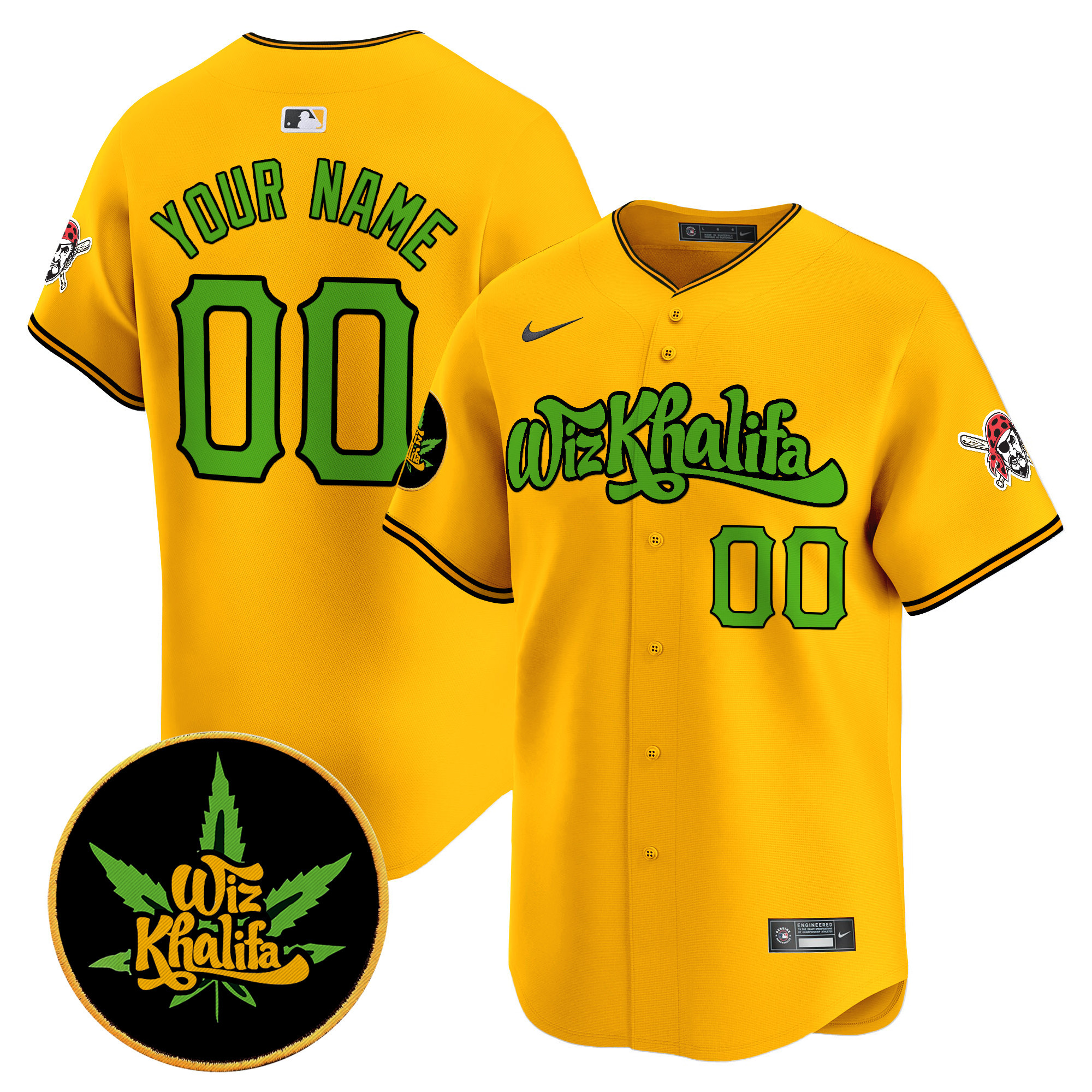 Pittsburgh Pirates Wiz Khalifa Vapor Premier Limited Custom Jersey - All Stitched - Image 4