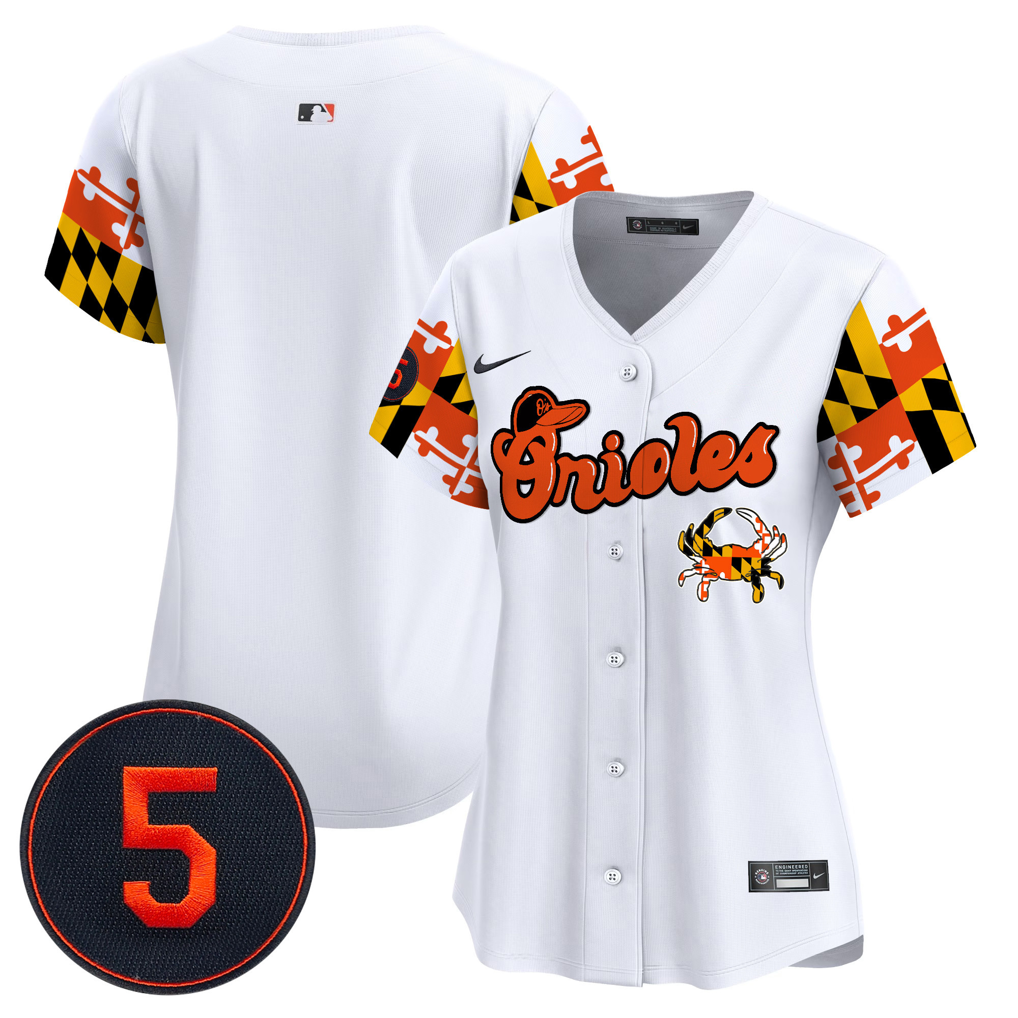 Women’s Baltimore Orioles Robinson Patch Vapor Premier Limited Jersey V7 - All Stitched - Image 16