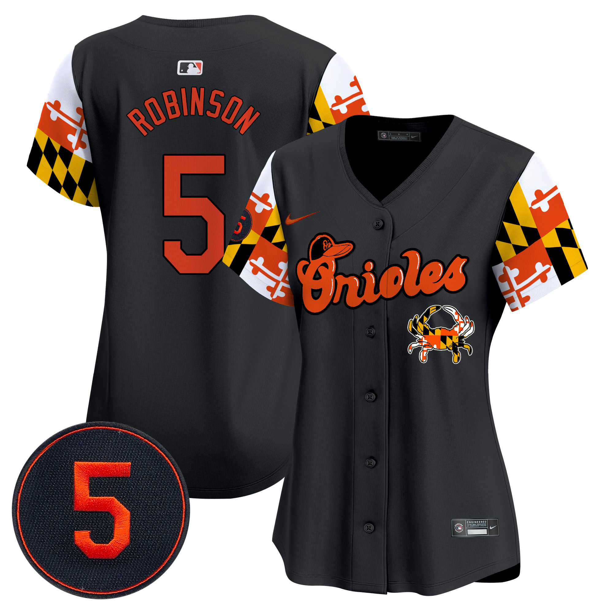 Women’s Baltimore Orioles Robinson Patch Vapor Premier Limited Jersey V7 - All Stitched - Image 18