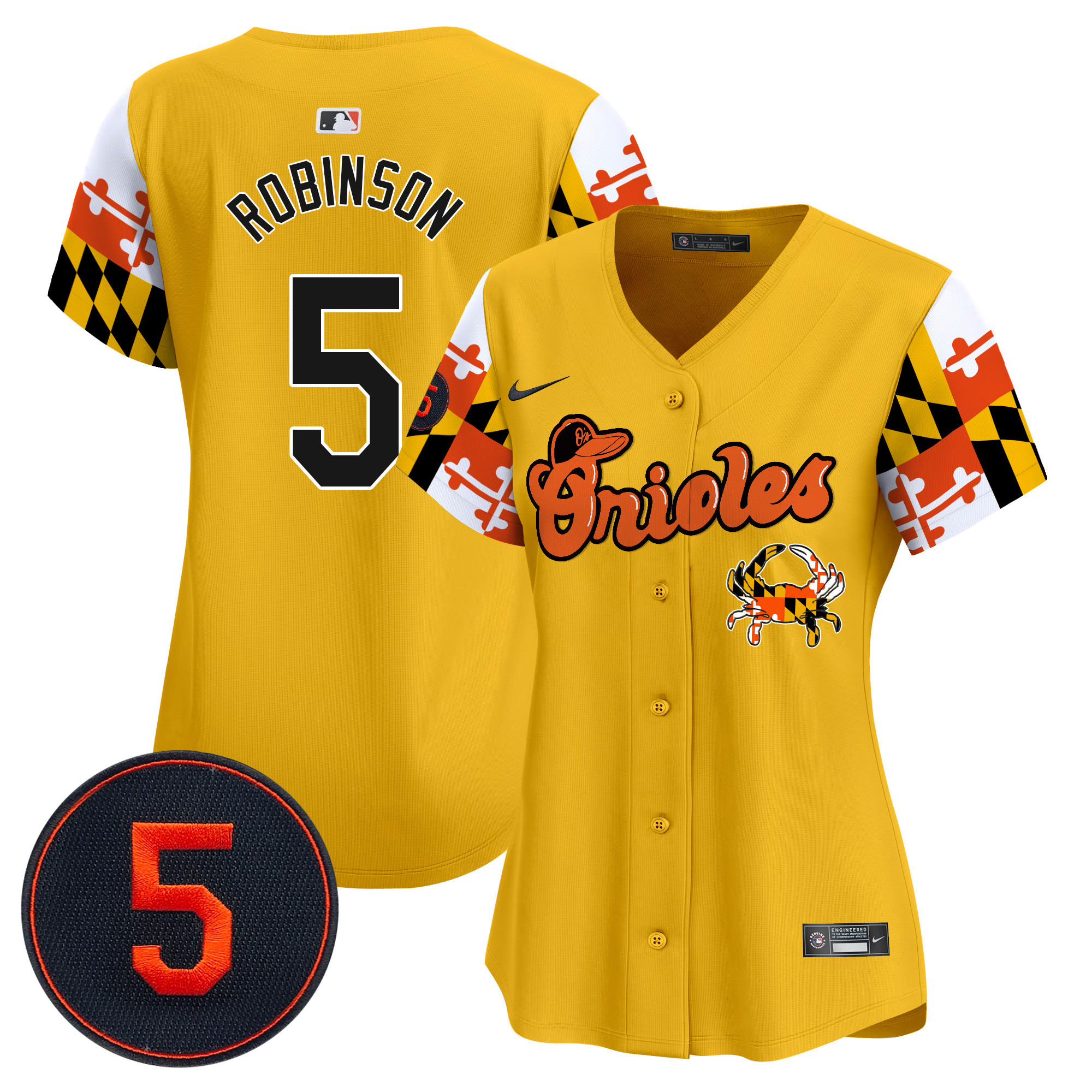 Women’s Baltimore Orioles Robinson Patch Vapor Premier Limited Jersey V7 - All Stitched - Image 42