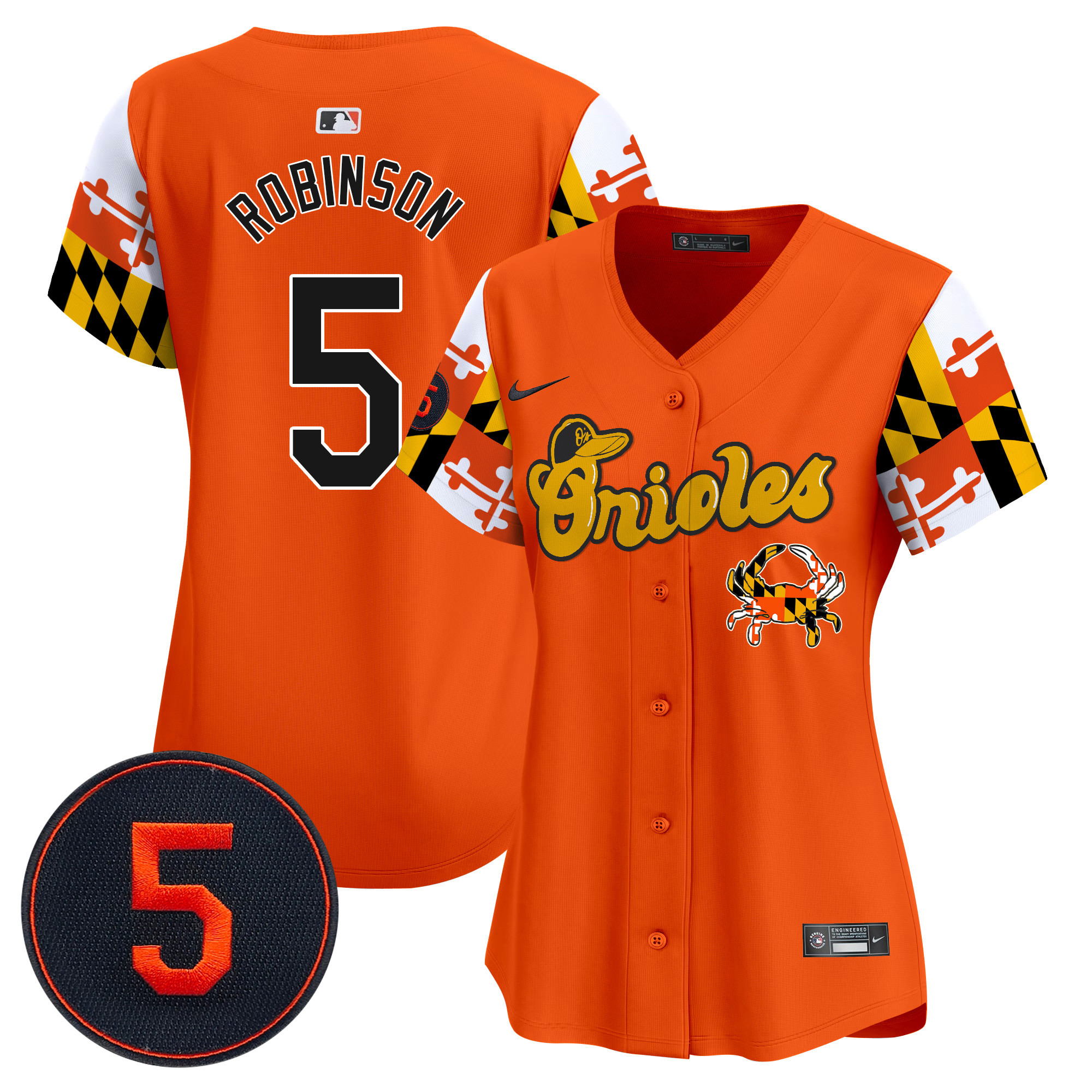Women’s Baltimore Orioles Robinson Patch Vapor Premier Limited Jersey V7 - All Stitched - Image 26