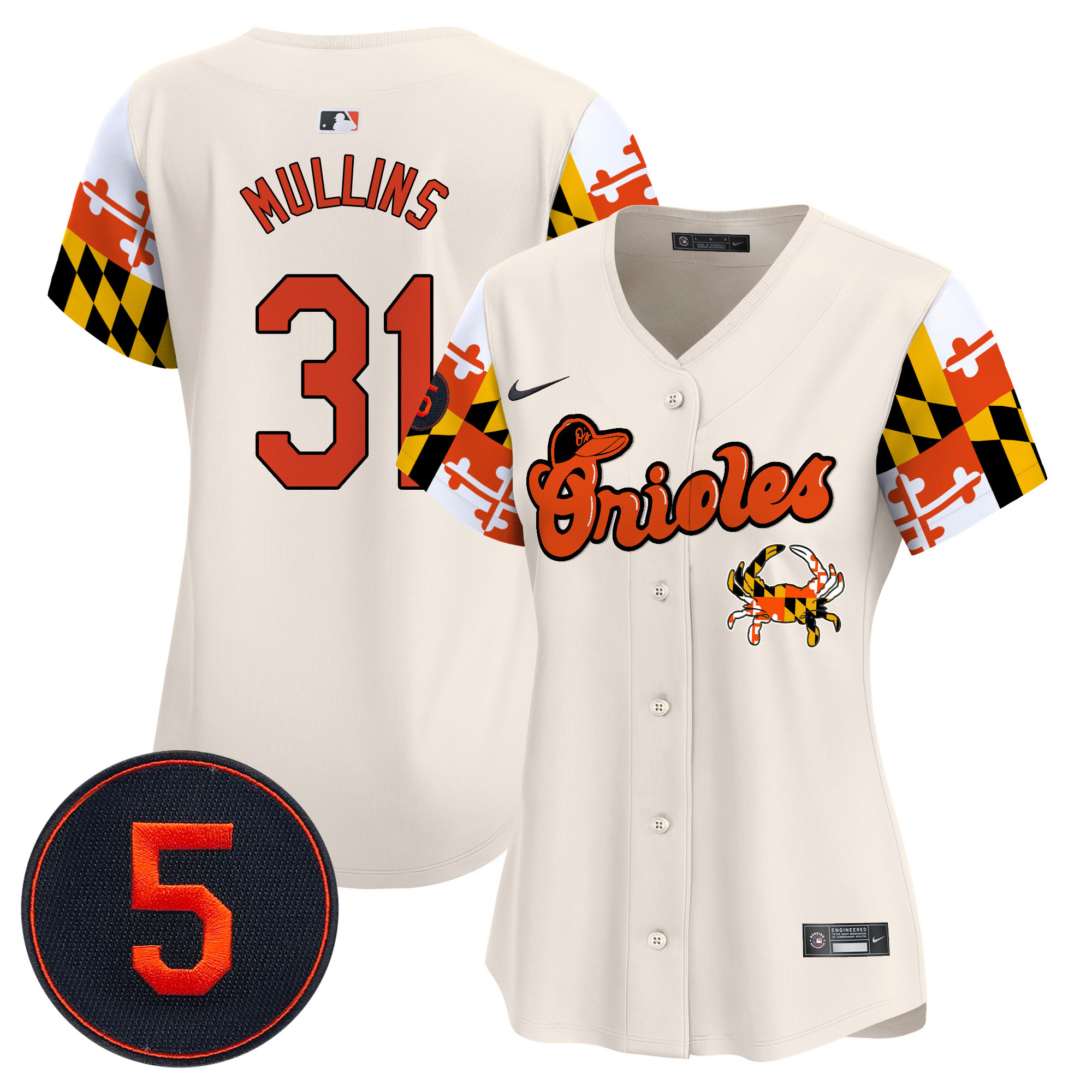 Women’s Baltimore Orioles Robinson Patch Vapor Premier Limited Jersey V7 - All Stitched - Image 4