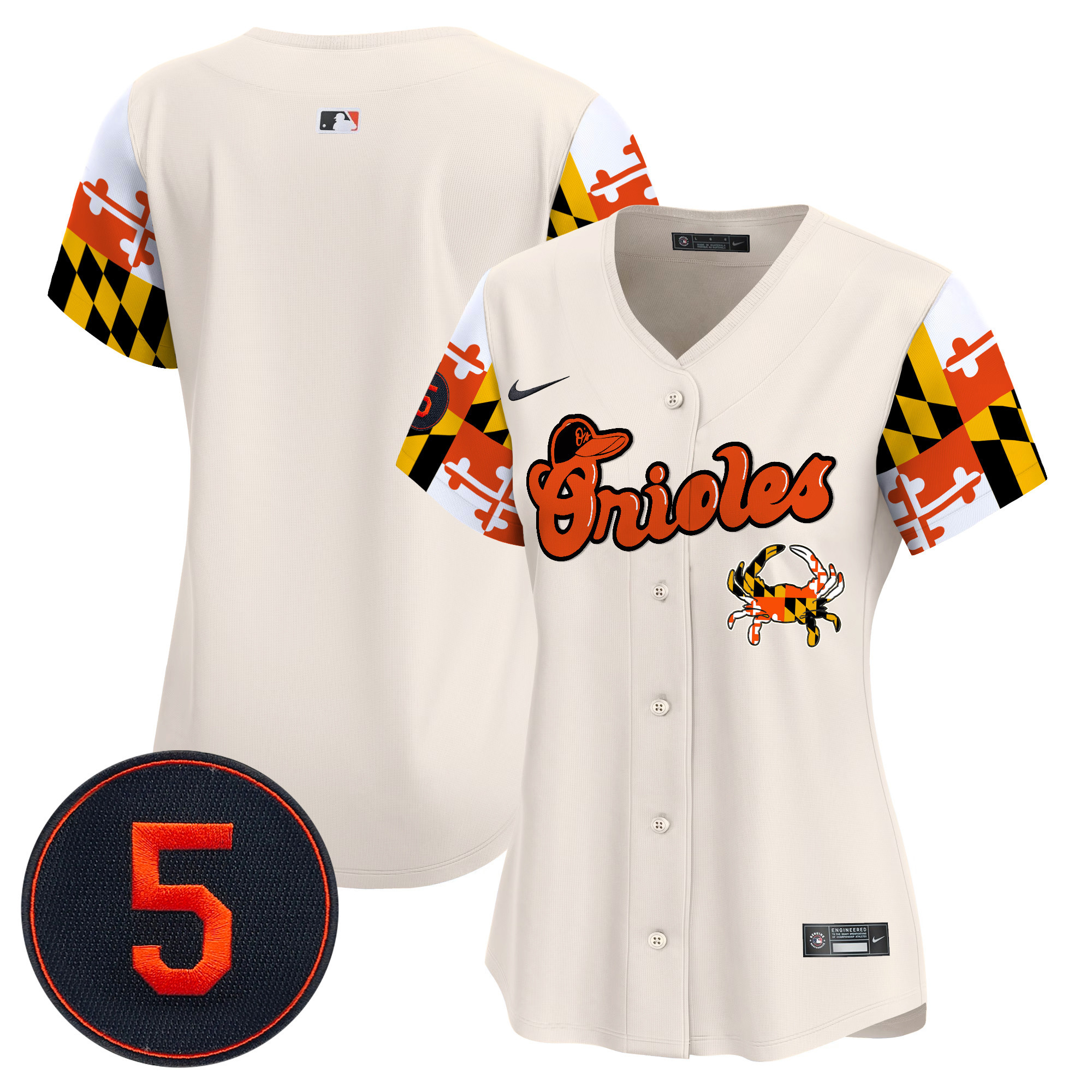 Women’s Baltimore Orioles Robinson Patch Vapor Premier Limited Jersey V7 - All Stitched - Image 8