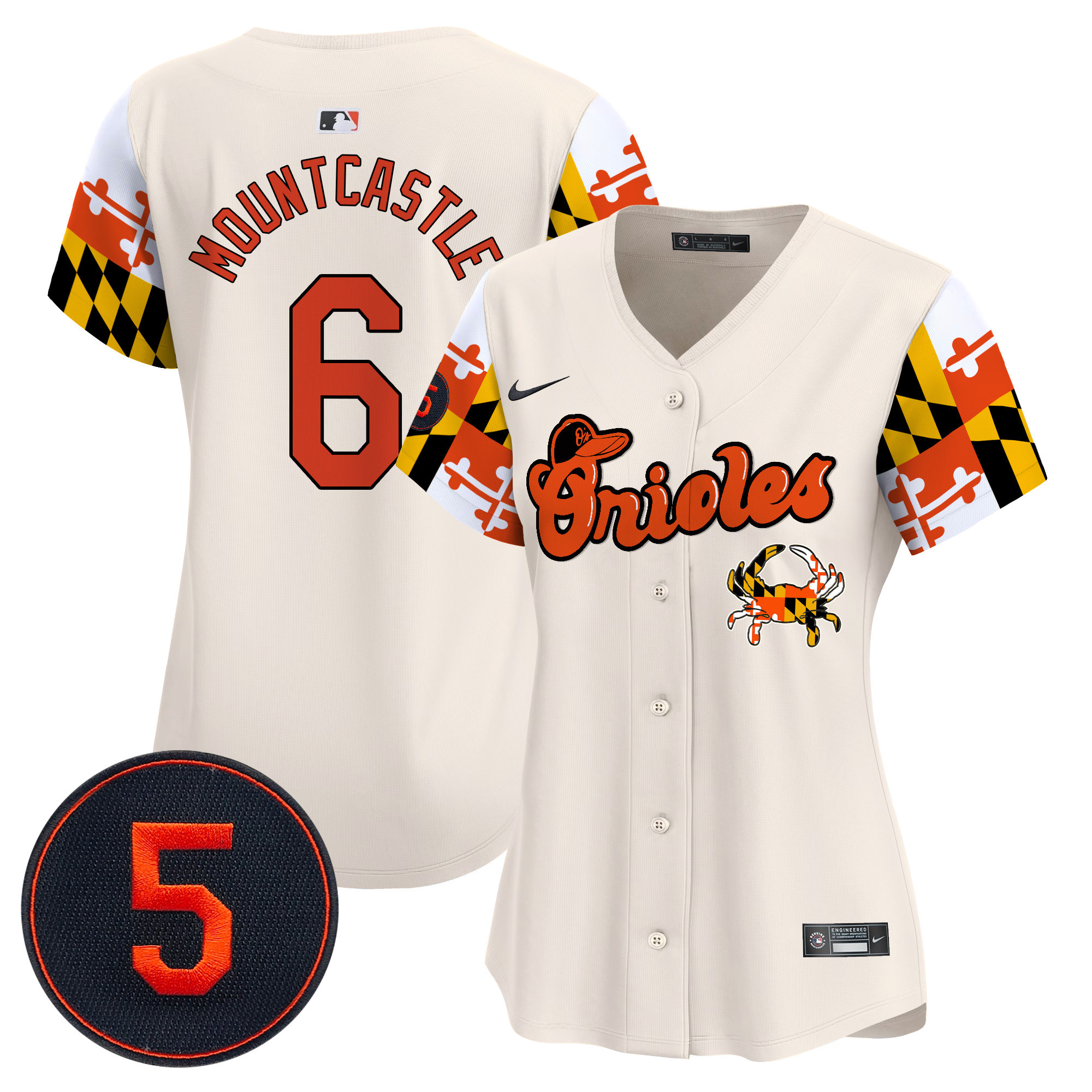 Women’s Baltimore Orioles Robinson Patch Vapor Premier Limited Jersey V7 - All Stitched - Image 3