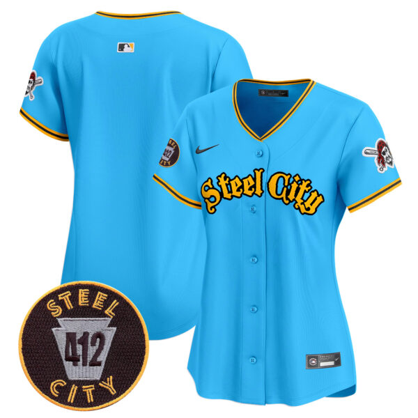 Women's Pittsburgh Pirates 412 Patch Vapor Premier Limited Jersey - All Stitched - Image 30