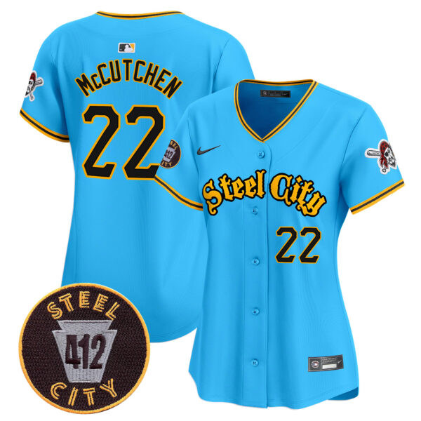 Women's Pittsburgh Pirates 412 Patch Vapor Premier Limited Jersey - All Stitched - Image 26