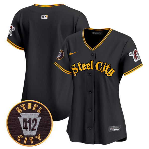 Women's Pittsburgh Pirates 412 Patch Vapor Premier Limited Jersey - All Stitched - Image 12