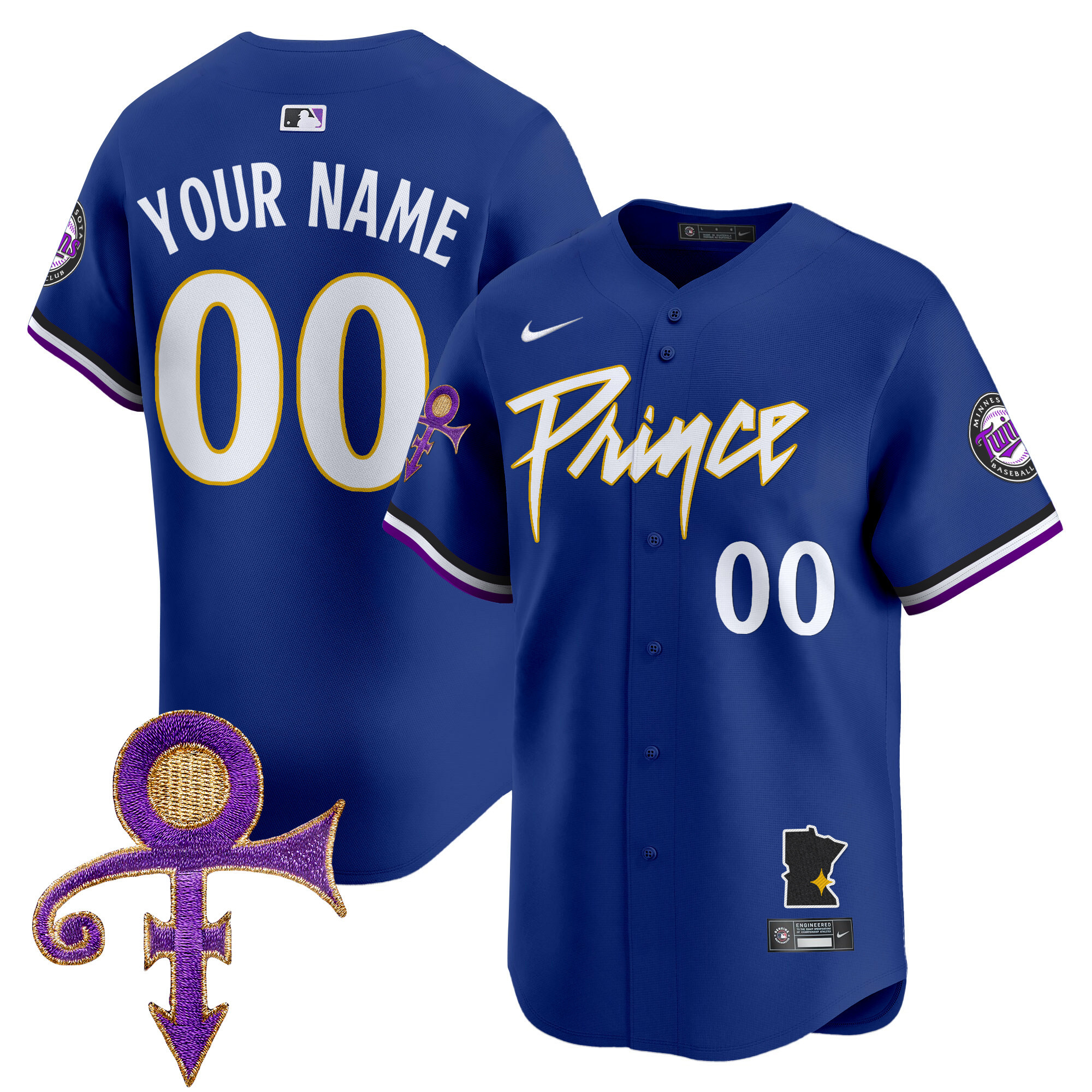 Minnesota Twins Prince Patch Vapor Premier Limited Custom Jersey V2 - All Stitched - Image 6