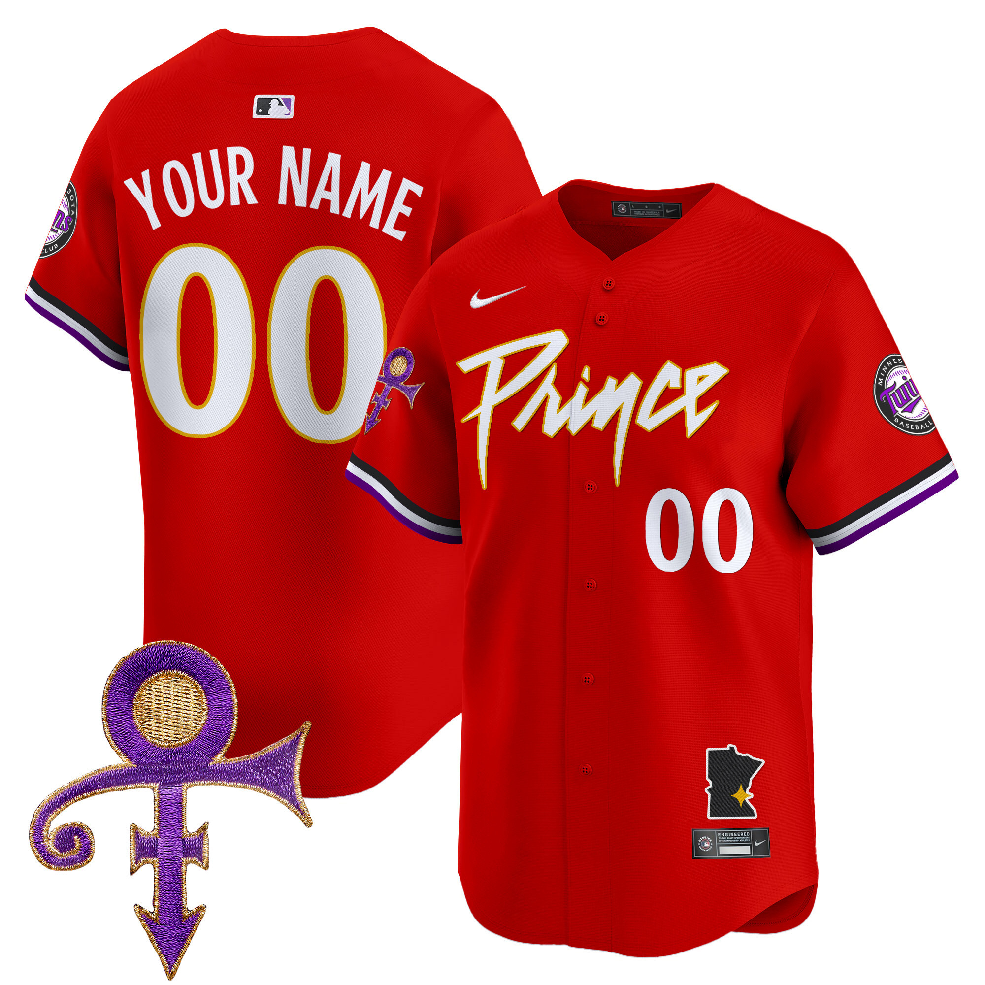 Minnesota Twins Prince Patch Vapor Premier Limited Custom Jersey V2 - All Stitched - Image 3