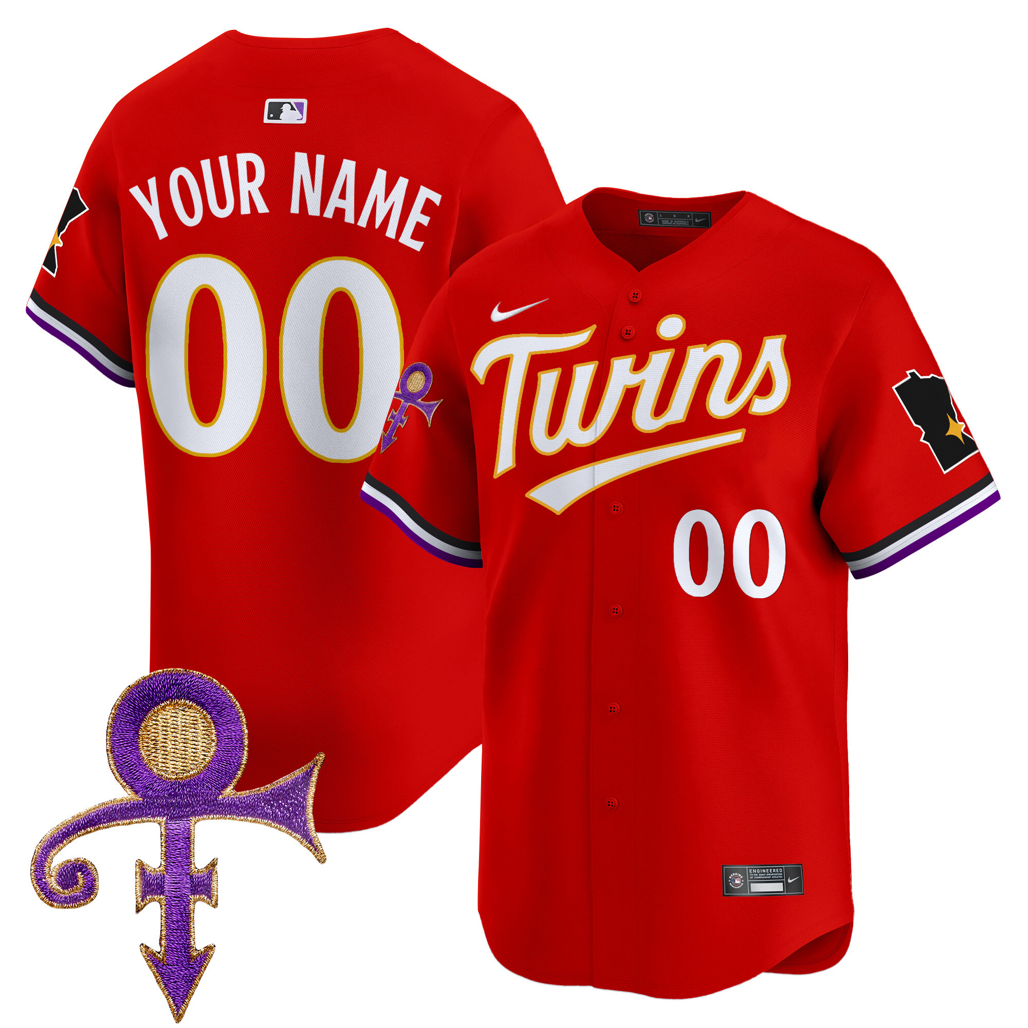 Minnesota Twins Prince Patch Vapor Premier Limited Custom Jersey V3 - All Stitched - Image 3