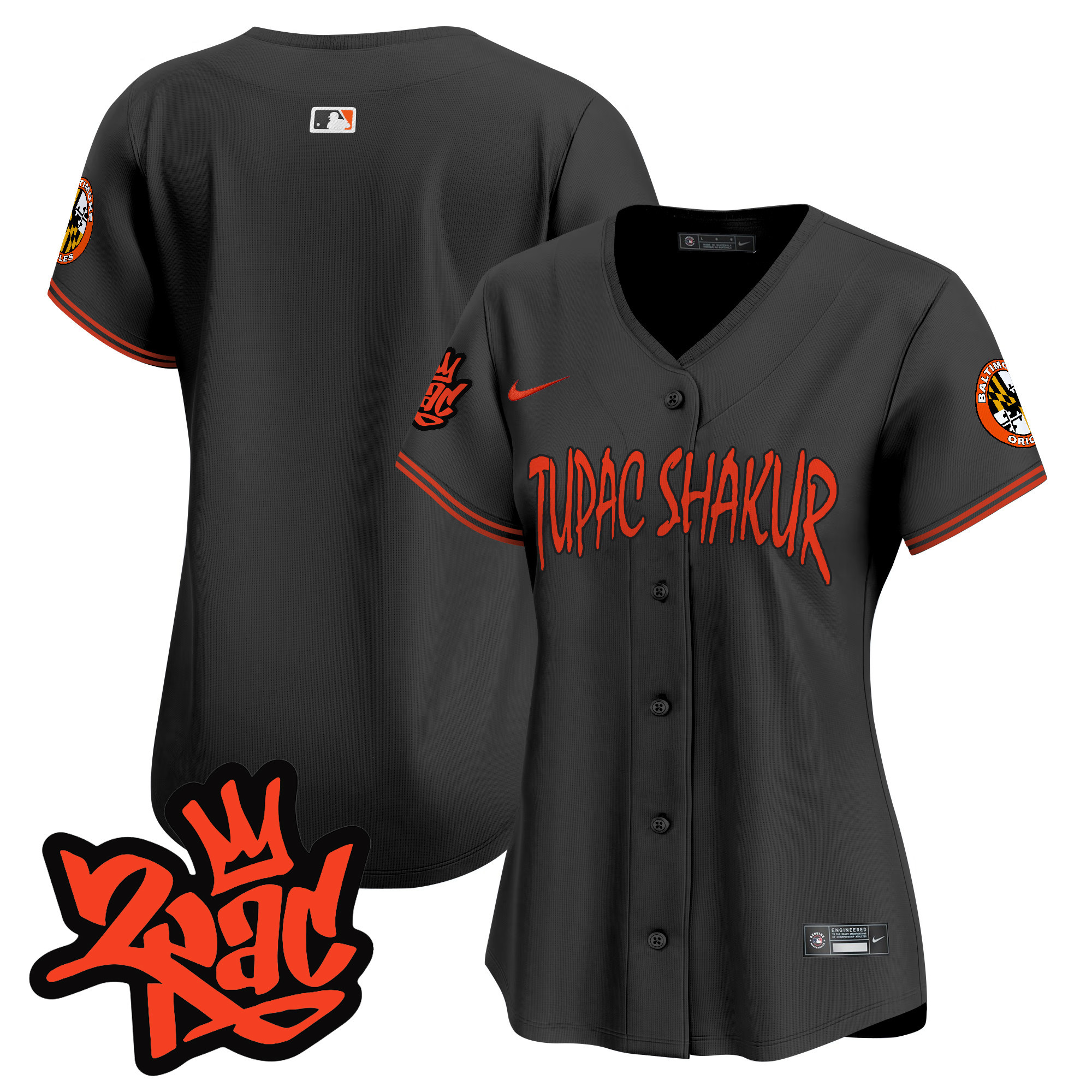 Women’s Baltimore Orioles Tupac Shakur Vapor Premier Limited Jersey - All Stitched - Image 27