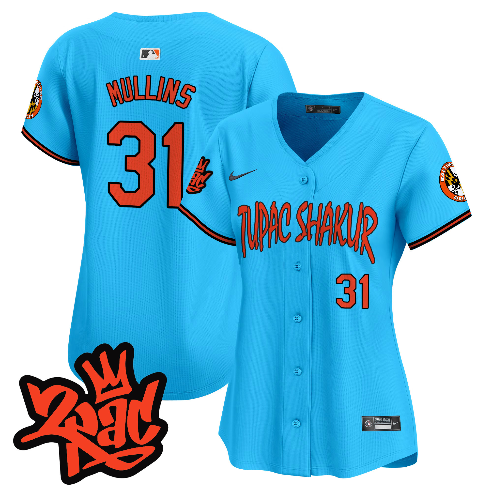 Women’s Baltimore Orioles Tupac Shakur Vapor Premier Limited Jersey - All Stitched - Image 41