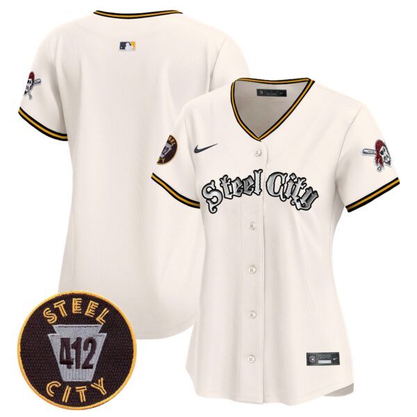 Women's Pittsburgh Pirates 412 Patch Vapor Premier Limited Jersey V2 - All Stitched - Image 18
