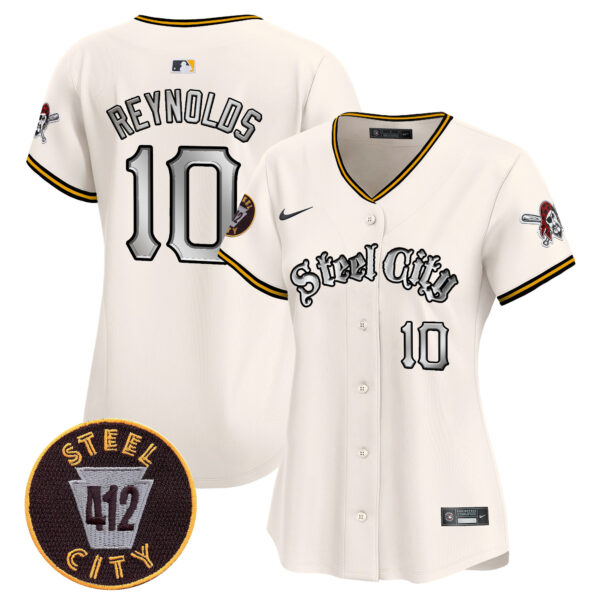 Women's Pittsburgh Pirates 412 Patch Vapor Premier Limited Jersey V2 - All Stitched - Image 13