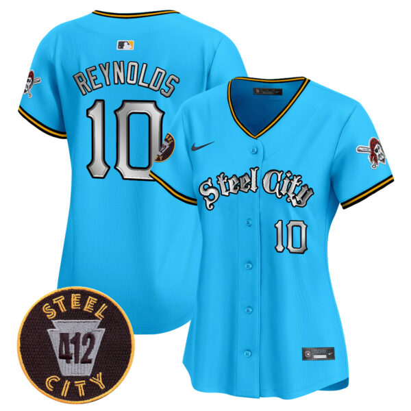 Women's Pittsburgh Pirates 412 Patch Vapor Premier Limited Jersey V2 - All Stitched - Image 25