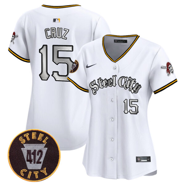 Women's Pittsburgh Pirates 412 Patch Vapor Premier Limited Jersey V2 - All Stitched - Image 3