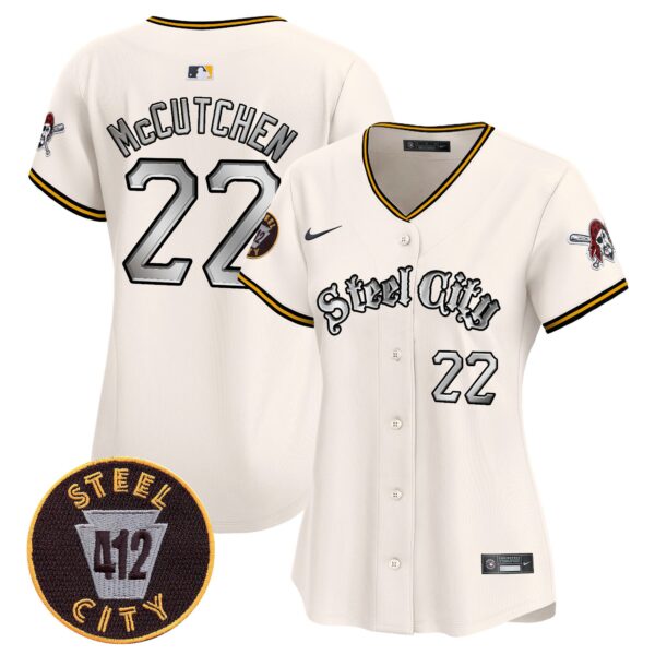 Women's Pittsburgh Pirates 412 Patch Vapor Premier Limited Jersey V2 - All Stitched - Image 14