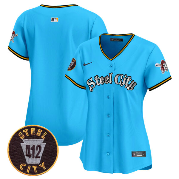 Women's Pittsburgh Pirates 412 Patch Vapor Premier Limited Jersey V2 - All Stitched - Image 30