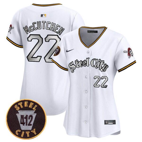 Women's Pittsburgh Pirates 412 Patch Vapor Premier Limited Jersey V2 - All Stitched - Image 2
