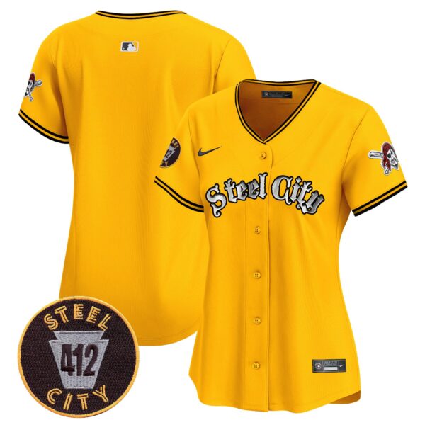Women's Pittsburgh Pirates 412 Patch Vapor Premier Limited Jersey V2 - All Stitched - Image 24
