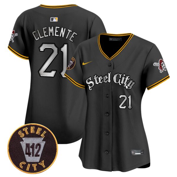 Women's Pittsburgh Pirates 412 Patch Vapor Premier Limited Jersey V2 - All Stitched - Image 11