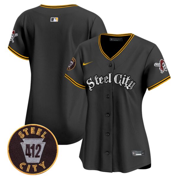 Women's Pittsburgh Pirates 412 Patch Vapor Premier Limited Jersey V2 - All Stitched - Image 12