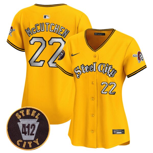 Women's Pittsburgh Pirates 412 Patch Vapor Premier Limited Jersey V2 - All Stitched - Image 20