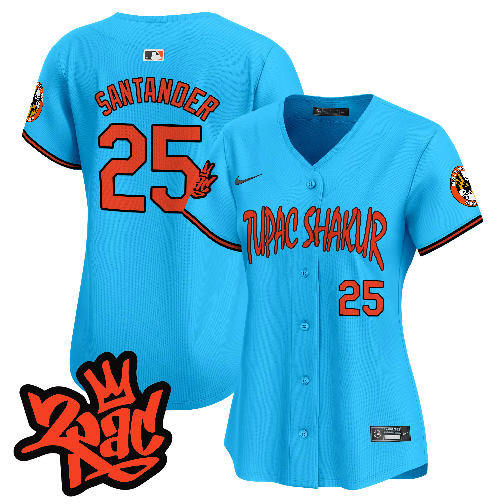 Women’s Baltimore Orioles Tupac Shakur Vapor Premier Limited Jersey - All Stitched - Image 42