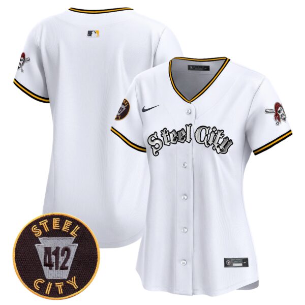 Women's Pittsburgh Pirates 412 Patch Vapor Premier Limited Jersey V2 - All Stitched - Image 6