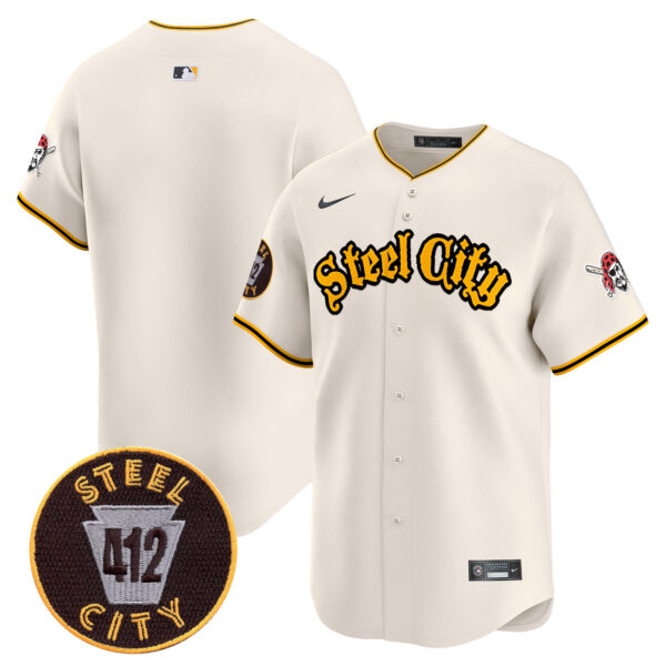 Men's Pittsburgh Pirates 412 Patch Vapor Premier Limited Jersey V5 - All Stitched - Image 30