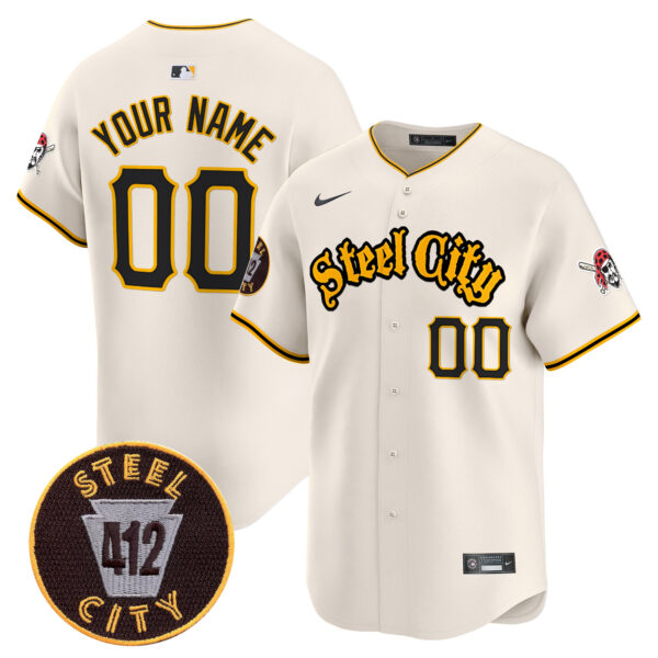 Pittsburgh Pirates 412 Patch Vapor Premier Limited Custom Jersey V5 - All Stitched - Image 5