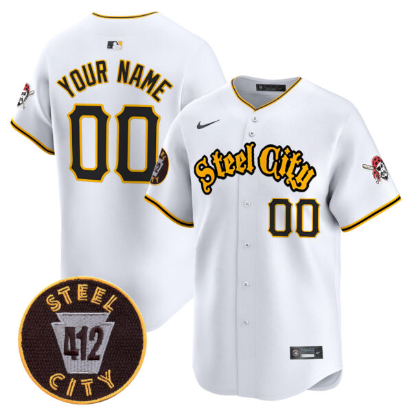Pittsburgh Pirates 412 Patch Vapor Premier Limited Custom Jersey V5 - All Stitched - Image 3