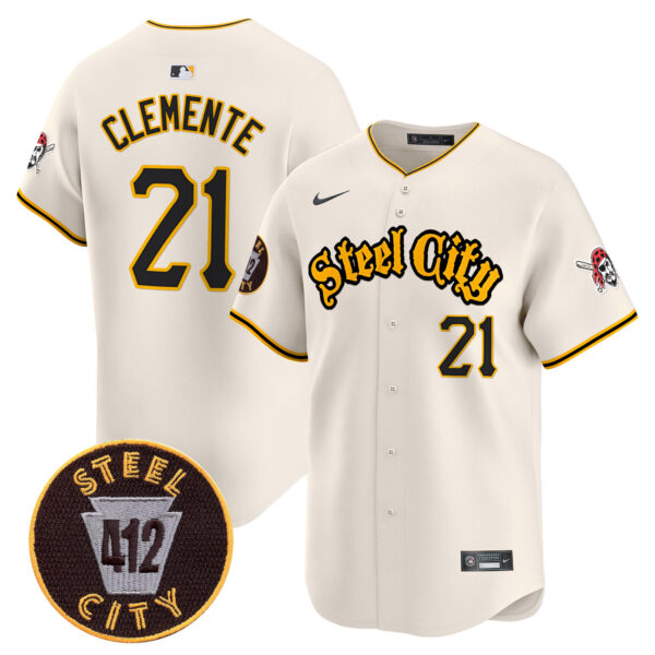 Men's Pittsburgh Pirates 412 Patch Vapor Premier Limited Jersey V5 - All Stitched - Image 29