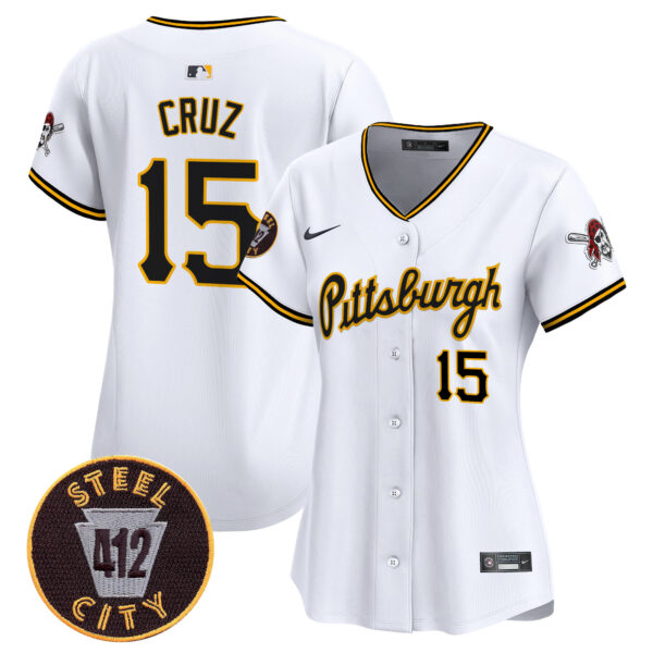Women's Pittsburgh Pirates 412 Patch Vapor Premier Limited Jersey V4 - All Stitched - Image 3